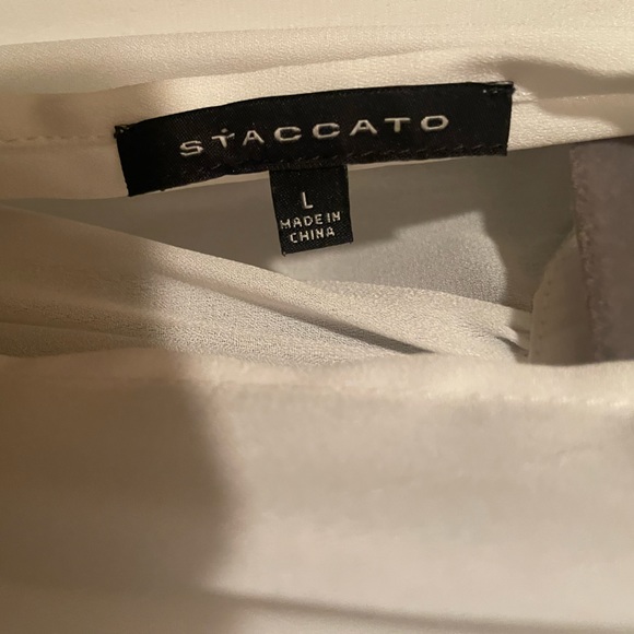 Staccato Halter Neck White Top, Large - Picture 3 of 4
